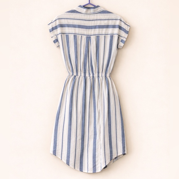 Japna - Blue and White Striped Dress 100% coton - Picture 3 of 5